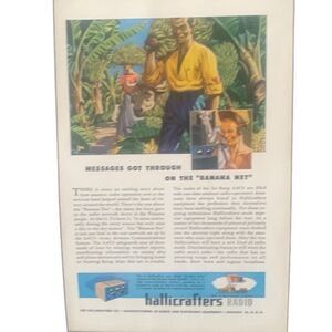 Vintage 1945 Hallicrafters Radio Messages on the Banana Net Ad Advertisement